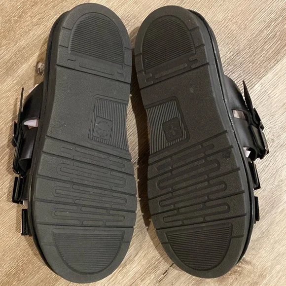 ❌SOLD❌ EUC [Dr. Martens] Black Leather Tate Sandals w Adjustable Buckles Mens 12 - Picture 7 of 15